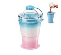 Genérico 375ml Silicone Drink Cup with Ice Sphere Maker, Portable Foldable Beverage Mug for Hot Cold Drinks, Travel Friendly Space Saving Tumbler for Coffee Tea Soda Wine Beach Picnic School Use