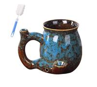 Genérico 380ml Ceramic Coffee Cup - Hot Cold Beverage Drinking Mugs,Heat-Resistant Ergonomic Handle Drinkware,Ceramic Mug for Latte Juice Milk Tea Cocktail Whiskey (Light blue)