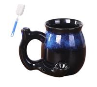 Genérico 380ml Ceramic Coffee Cup - Hot Cold Beverage Drinking Mugs,Heat-Resistant Ergonomic Handle Drinkware,Ceramic Mug for Latte Juice Milk Tea Cocktail Whiskey (Dark blue)