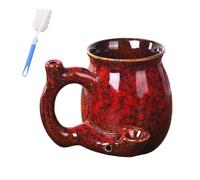 Genérico 380ml Ceramic Coffee Cup - Hot Cold Beverage Drinking Mugs,Heat-Resistant Ergonomic Handle Drinkware,Ceramic Mug for Latte Juice Milk Tea Cocktail Whiskey (Red)