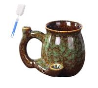 Genérico 380ml Ceramic Coffee Cup - Hot Cold Beverage Drinking Mugs,Heat-Resistant Ergonomic Handle Drinkware,Ceramic Mug for Latte Juice Milk Tea Cocktail Whiskey (Green)