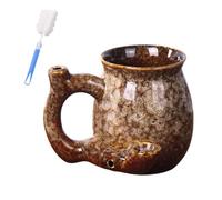 Genérico 380ml Ceramic Coffee Cup - Hot Cold Beverage Drinking Mugs,Heat-Resistant Ergonomic Handle Drinkware,Ceramic Mug for Latte Juice Milk Tea Cocktail Whiskey (Brown)