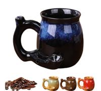 Genérico 380ml Ceramic Kiln Change Travel Coffee Mug, Multi-Purpose Ceramic Cup for Men, for Hot & Cold Drinks Milk, Water, Juice, Latte, Tea, Beer, Whiskey (Blue)