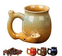 Genérico 380ml Ceramic Kiln Change Travel Coffee Mug, Multi-Purpose Ceramic Cup for Men, for Hot & Cold Drinks Milk, Water, Juice, Latte, Tea, Beer, Whiskey (Yellow)