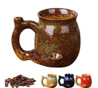 Genérico 380ml Ceramic Kiln Change Travel Coffee Mug, Multi-Purpose Ceramic Cup for Men, for Hot & Cold Drinks Milk, Water, Juice, Latte, Tea, Beer, Whiskey (Brown)