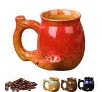 Genérico 380ml Ceramic Kiln Change Travel Coffee Mug, Multi-Purpose Ceramic Cup for Men, for Hot & Cold Drinks Milk, Water, Juice, Latte, Tea, Beer, Whiskey (Red)