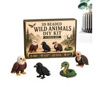 Genérico 3D Beaded Animal Kit - Handmade Beadwork Model Set, Colorful Craft Detailed Animal Figure | Assembly Hobby Art Project Skill Building For Decorative Desk Adults Home Office School Rooms