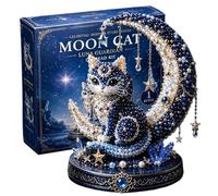 Genérico 3D Beaded Art Kits - Glass Beads | Animal DIY Beading Craft Needlework Kit | Beginner Celestial Moon Star Embroidery Pattern Set with Instructions Guide for Adults Hobbyists Home Decor
