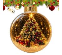Genérico 3D Christmas Glowing Ball Ornament, Warm LED Tree Globe | Spherical Decorations with Warm LEDs Christmas Balls for Home, Office, Party, Wedding, Indoor, Patio, Door, Bookshelf