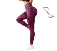 Genérico 3D Compression Leggings, High Waist Tummy Control Resistance Band Legging, Scrunch Butt Lift Sport Pant, Toned Leg & Buttock (L,L)