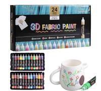 Genérico 3D Fabric Paint, Waterproof Textile Color, 0.83x4.84 inches, Permanent Craft Tool, 30ml Squeeze Bottle Set, Vibrant Artistic Finish, for Adults Kids Canvas Clothing Hat Glass Wood Decoration