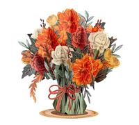 Genérico 3D Floral Card,3D Paper Bouquet Keepsake,Appreciation Greeting Card | for Friends Family Wife Husband Girlfriend Mother Father Teachers