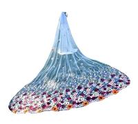 Genérico 3D Flowers Floral Embroidered Bridal Wedding Veils With Comb Tulle Accessories for Brides Cathedral Long