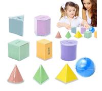 Generico 3D -Formen für den Unterricht, Musterblöcke gesetzt - 3d Buntes Bildungslernspielzeug | Tragbare Manipulative im Klassenzimmer, lustige Schulmaterial für, Mädchen
