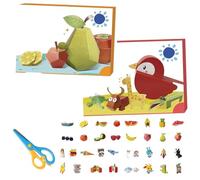 Genérico 3D Handmade Origami Book, Easy Handmade Craft 3D Paper Models, Fun DIY Paper Craft Kit for Home Decor, Bookshelf Decoration (Animal Fruit)