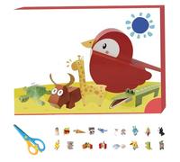 Genérico 3D Handmade Origami Book, Easy Handmade Craft 3D Paper Models, Fun DIY Paper Craft Kit for Home Decor, Bookshelf Decoration (Animal Park)