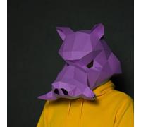 Genérico 3D Headgear Wild Boar Pig Wearable Mask Animal Originality Paper Model DIY Origami Toys