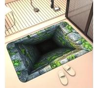 Genérico 3D Hole Rug Illusion 16" × 24" - Optical Illusion Rug That Looks Like a Hole in The Ground, Funny 3D Floor Mat for Bathroom, Bedroom, Kitchen & Man Cave, Fast-Drying Non-Slip Area Rug(#A)