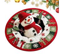 Genérico 3D Illusion Carpet - Round Christmas Mat, Non Slip Snowman Pad | Holiday Area Rug for Indoor Home Apartment Party Living Room Bedroom Nursery Kitchen Front Door