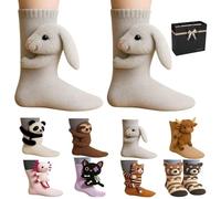 Genérico 3d Knit Animal Sloth Socks For Women,Hand Crocheted Soft Breathable Cotton,Warm & Comfortable Christmas Gifts (FR/ES, Letras, Talla única, Regular, Alto, C-033)