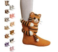 Genérico 3D Knit Animal Socks, 2026 Animal Socks Hand Crocheted, Funny Novelty Christmas Floor Sock, Warm Embrace