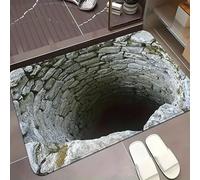 Genérico 3D Optical Illusion Door Mat,Vortex and Bottomless Hole Design Funny Entryway Rug,Ground Crack Trap Optical Illusion Rug,Thick Absorbent Non Slip Washable Mats for Kitchen,Bathroom,Stairs