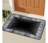 Genérico 3D Optical Illusion Door Mat,Vortex and Bottomless Hole Design Funny Entryway Rug,Ground Crack Trap Optical Illusion Rug,Thick Absorbent Non Slip Washable Mats for Kitchen,Bathroom,Stairs
