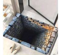 Genérico 3D Optical Illusion Door Mat,Vortex and Bottomless Hole Design Funny Entryway Rug,Ground Crack Trap Optical Illusion Rug,Thick Absorbent Non Slip Washable Mats for Kitchen,Bathroom,Stairs