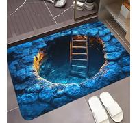 Genérico 3D Optical Illusion Door Mat,Vortex and Bottomless Hole Design Funny Entryway Rug,Ground Crack Trap Optical Illusion Rug,Thick Absorbent Non Slip Washable Mats for Kitchen,Bathroom,Stairs