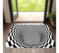 Genérico 3D Optical Illusion Door Mat,Vortex and Bottomless Hole Design Funny Entryway Rug,Ground Crack Trap Optical Illusion Rug,Thick Absorbent Non Slip Washable Mats for Kitchen,Bathroom,Stairs