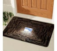 Genérico 3D Optical Illusion Door Mat,Vortex and Bottomless Hole Design Funny Entryway Rug,Ground Crack Trap Optical Illusion Rug,Thick Absorbent Non Slip Washable Mats for Kitchen,Bathroom,Stairs