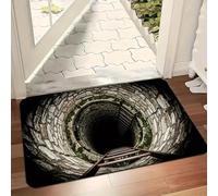 Genérico 3D Optical Illusion Door Mat,Vortex and Bottomless Hole Design Funny Entryway Rug,Ground Crack Trap Optical Illusion Rug,Thick Absorbent Non Slip Washable Mats for Kitchen,Bathroom,Stairs