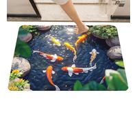 Genérico 3D Optical Illusion Rug, Fishpond Non Slip Carpet, 16x24 Inches Mat with Polyester Velvet Material, Home Decor Accessory with Printed Design, Illusion Rug for Halloween Holiday