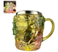 Genérico 3D Painted Girl Book Mug,Women's Image Book Cup with Handle,Resin & Stainless Steel Novelty Coffee Mugs,Handcrafted Painted Books Mug for Readers Librarians Literature Lovers (Style B)