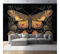 Genérico 3D Panorámica De Pared De Arte Lineal Polilla Flores Premium Papel Pintado No Tejido Para Sala Dormitorio Niño Dormitorio Decoración Pared Moderno Póster 300 x 210 cm (W x H)