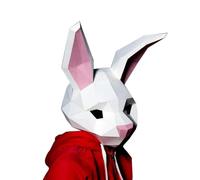 Genérico 3D Paper Model Wearable Mask Rabbit Animal Cosplay DIY Papercraft Origami Headgear Christmas Halloween Prom Party Girls Gift
