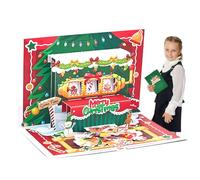 Genérico 3D Popup Greeting Cards, Christmas Holiday Greeting Festive Designs Long Tail, Postcards Main Feature, Seasonal Card Category With Usage For Friends Kids Family Classmates Office