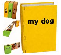 Genérico 3D-Printable Sliding Photo Album, The Memory Cascade: Hold 12 Standard 6×5” Photos Memory Book with Magnetic Closure, Expandable Yearly Photo Holder for Family Wedding Travel (Yellow, Dog)