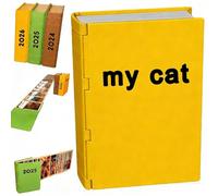 Genérico 3D-Printable Sliding Photo Album, The Memory Cascade: Hold 12 Standard 6×5” Photos Memory Book with Magnetic Closure, Expandable Yearly Photo Holder for Family Wedding Travel (Yellow, Cat)