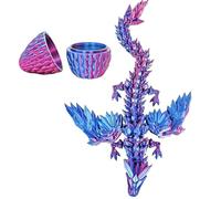 Genérico 3D Printed Dragon - Figurine for Display and Collection | PLA Material with Intricate Scales Texture, Lightweight Stand Base, Decorative Home Desk Ornament for Fantasy Lovers and Collectors