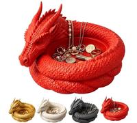 Genérico 3D Printed Fantasy Dragon Catchall,Gothic Dragon Shaped Jewelry Key Bowl Tray,Medieval Aesthetic Valet Storage Tray,for Home Office Room Bedside Desk Organizer Decor