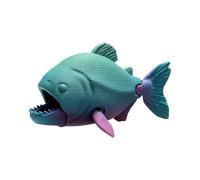 Genérico 3D Printed Fish Toy | Realistic Piranha Design | 6cm Long | Sensory Animal | Flexible Movable Joint Creature | Stress Relief Motion Play | For Kids Adult Boys