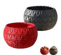 Genérico 3D Printed Heart-Shaped Bowl, Valentine's Day Multi-Use Salad/Snack Bowl & Flower Vase Decor, Romantic Dessert Candy Basin for Kitchen Dining & Entertaining (Black+Red)