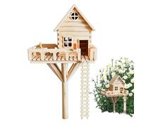 Genérico 3D Printed Mini Treehouse Planter Decor, Mini Treehouse Planter Decoration | Fairy Tale Garden Style Wooden House Adornment, For Indoor Outdoor Balconies Porches Backyard