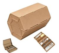 Genérico 3D-Printed Modular Storage Box, Roll-Up Expandable Organizer with Hinged Lid, Stackable Multi-Compartment Small Parts Container for Office, Jewelry, Cables, Makeup, Travel Essentials