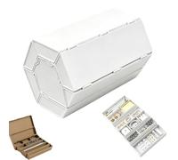 Genérico 3D-Printed Modular Storage Box, Roll-Up Expandable Organizer with Hinged Lid, Stackable Multi-Compartment Small Parts Container for Office, Jewelry, Cables, Makeup, Travel Essentials