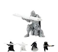 Genérico 3D Printed Ninja Figurine with Dynamic Poses for Holding Pens, Decor for Office Desk, Gaming Setup, Home Office, and Anime Fan Gift, Multicolor Optionsr (Silver, Knight)