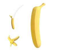 Genérico 3D Printed Plastic Banana Wand,Extendable Banana Sword,Retractable Bananas Shaped Stretchable Toy,Funny Prop Sword Toys for Stress Relief Holiday Role-Playing Prop for Man Women (White)