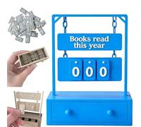 Genérico 3D Printed Reading Goal Display Sign Up to 999 Books, 3D Printed Hanging Book Counter with Digital Storage, Desktop Reading Challenge Gift for Readers,Writers and Library Lovers