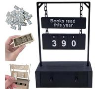 Genérico 3D Printed Reading Goal Display Sign Up to 999 Books, 3D Printed Hanging Book Counter with Digital Storage, Desktop Reading Challenge Gift for Readers,Writers and Library Lovers